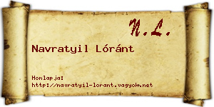 Navratyil Lóránt névjegykártya